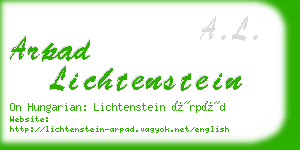 arpad lichtenstein business card